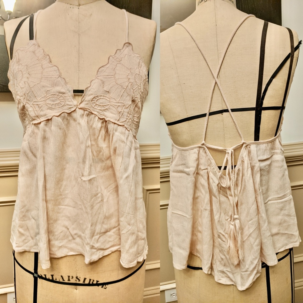 Embroidered Babydoll Cami Pink/Blush